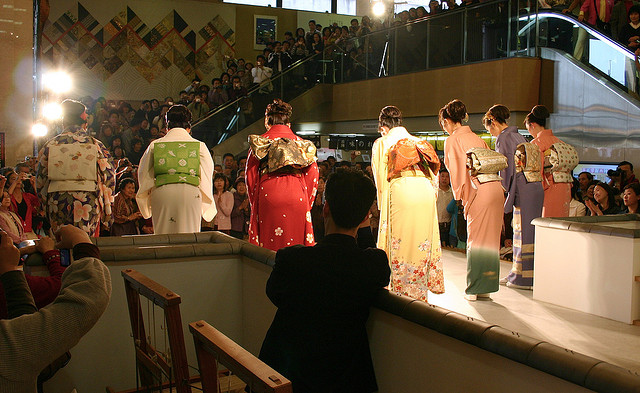 Kimono fashion show, Nishijin Textile Center, Kyoto