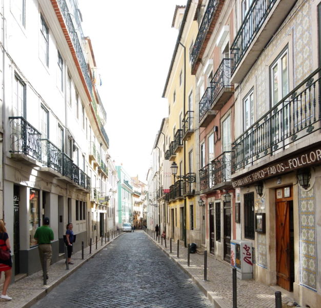 shopping street in lisbon portugal in Barrio Alto