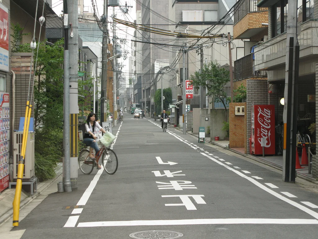typical Kyoto modern concrete street