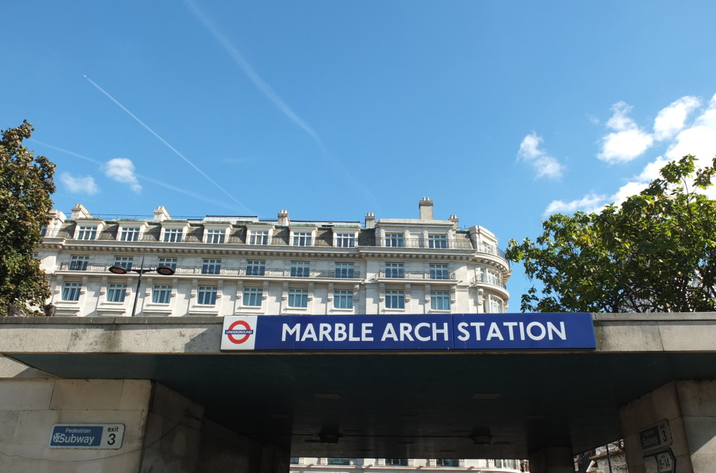 Marble arch station sign london