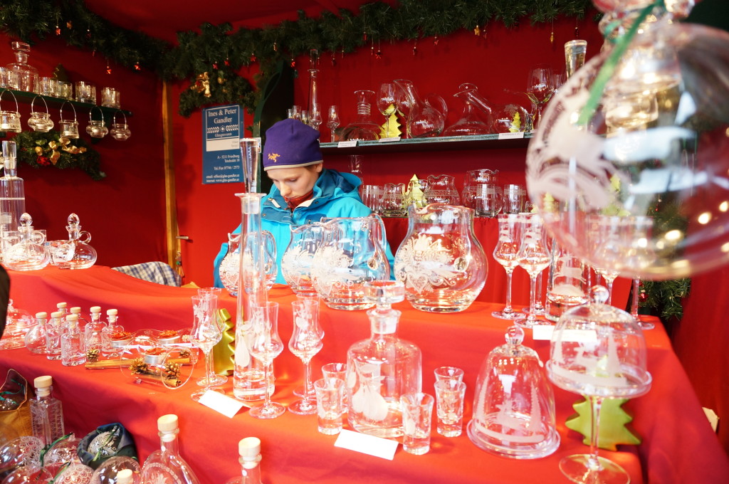 Viennese glass Schoenbrunn Christmas Market, Vienna.