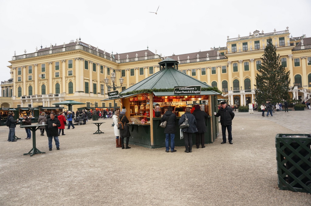 Schonbrunn Palace Christmas Market Vienna stalls vendors day