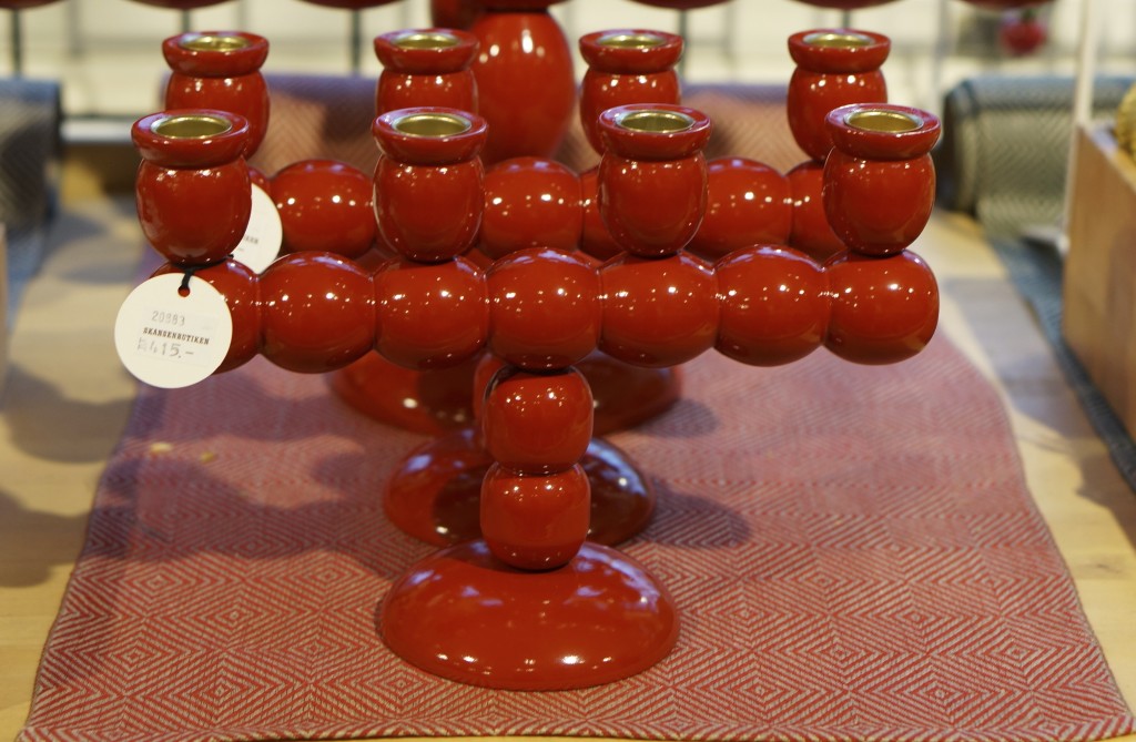 red ball candelabra swedish souvenir