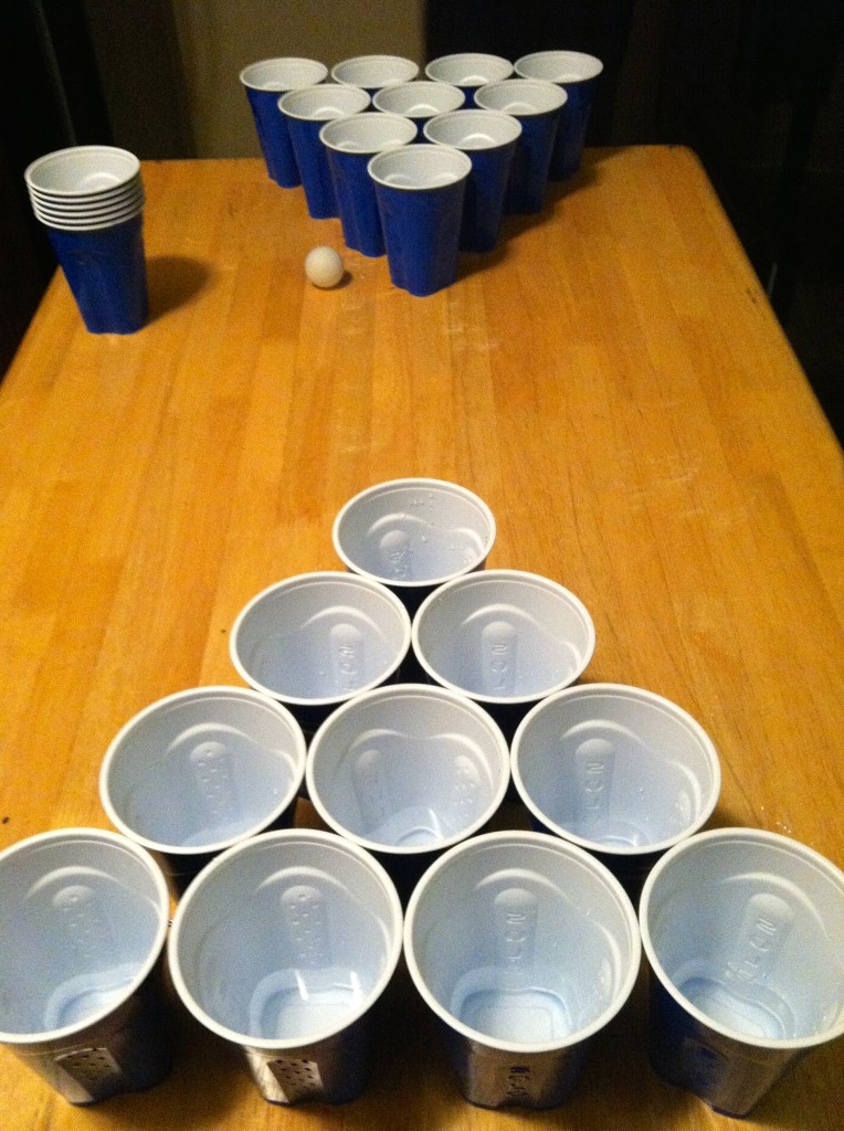 solo cups beer pong set up