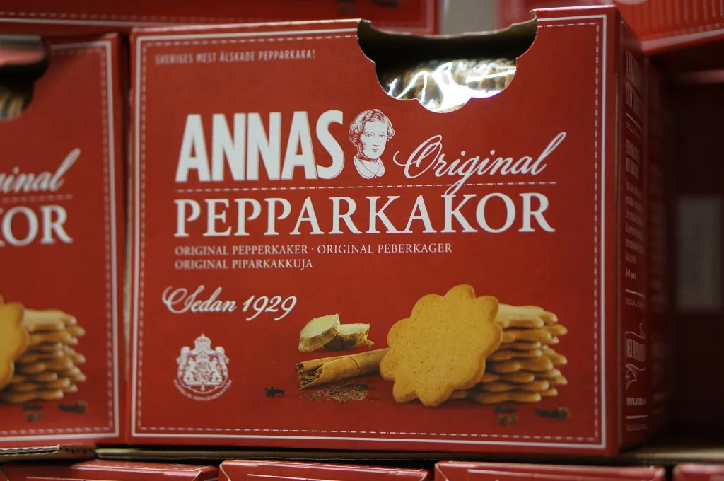 Rolled Swedish ginger cookies, like these from Annas Pepparkakor