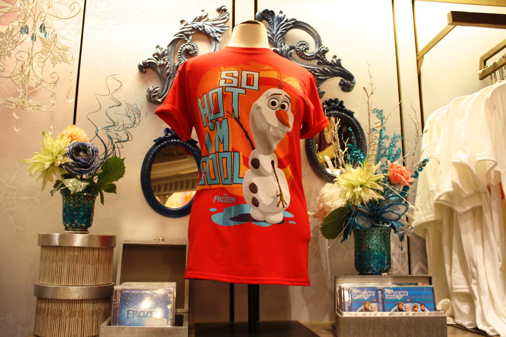 Frozen Olaf snowman merchandise t shirt movie disney world film