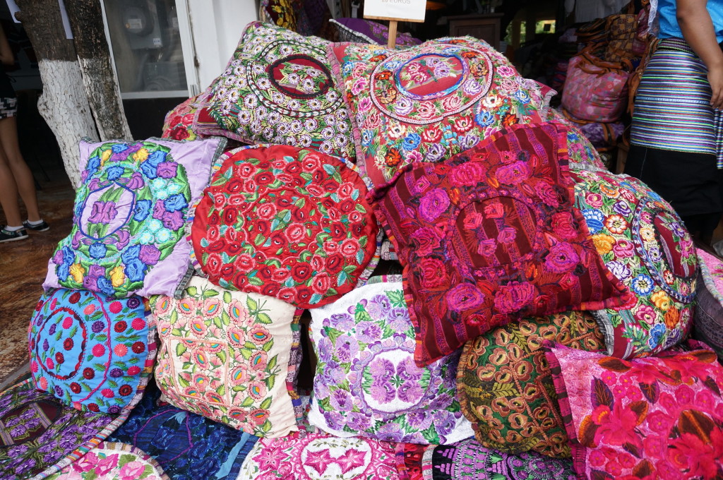 best shopping Playa del Carmen embroidered pillows runners tablecloths