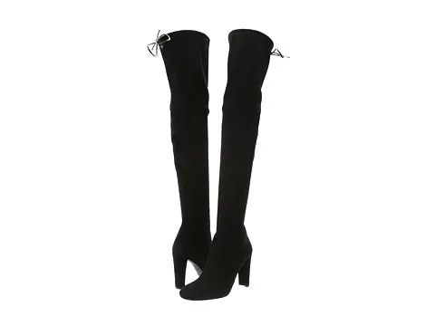 comfortable travel boots over knee black