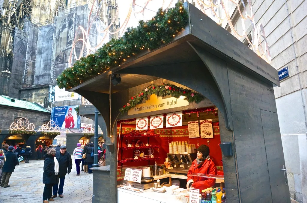 Stephansplatz Christmas Market Vienna Austria punsch drink food