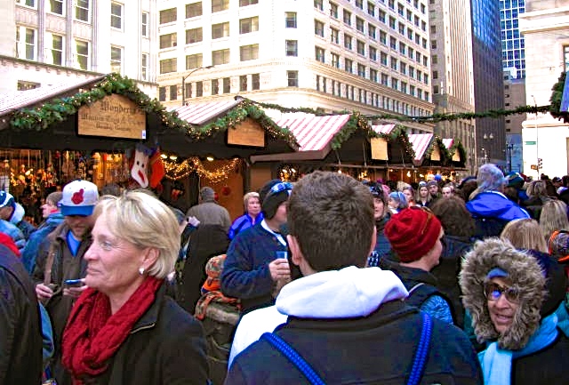 Like all good markets, Chicago's Christkindlmarket is crowded. 