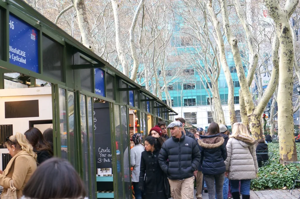 bryant park nyc holiday christmas market winter wonderland stall vendors 