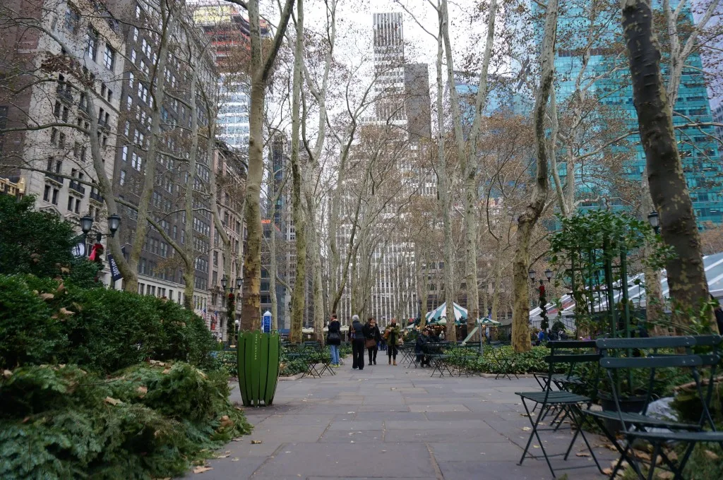 bryant park nyc holiday christmas market winter wonderland tree