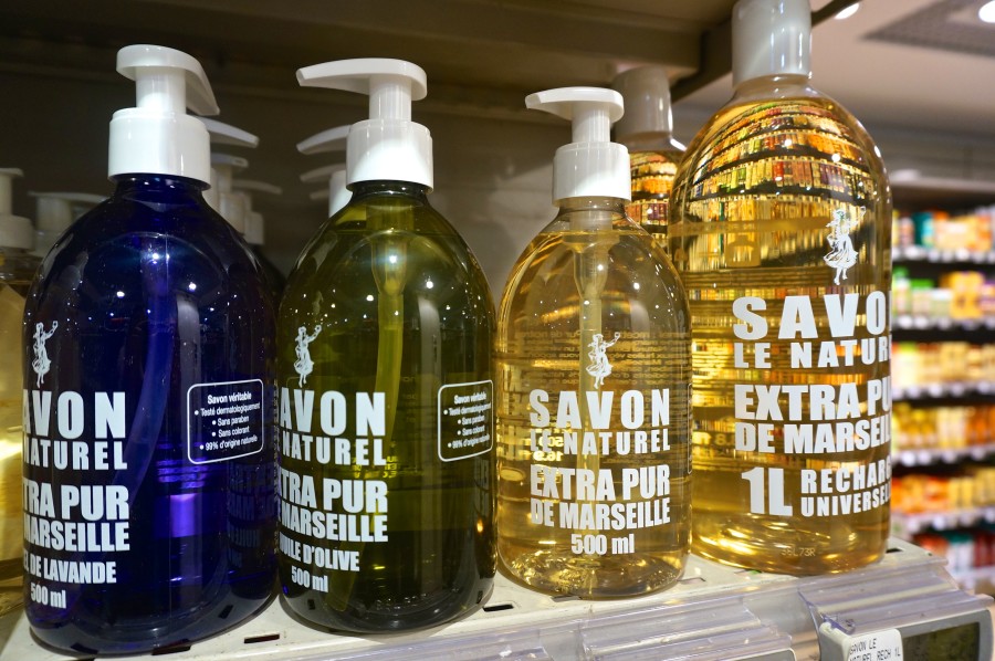 Paris, France souvenirs from Monoprix supermarket bath wash savon