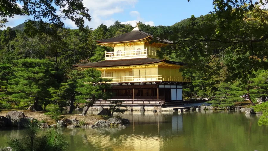 golden pavillion kyoto japan yellow