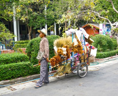 Bangok Thailand Broom Street Vendor Cart