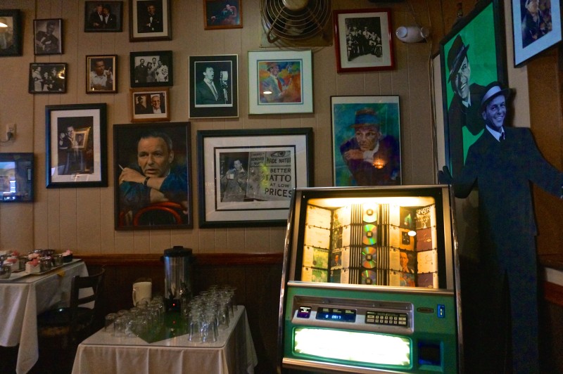 While the majority of the jukebox is dedicated to Sinatra, you'll find other crooners mixed in with some more recent additions.