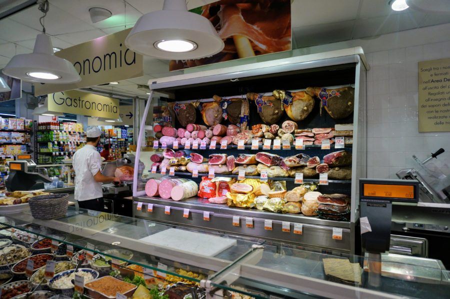 meat counter italian supermarket