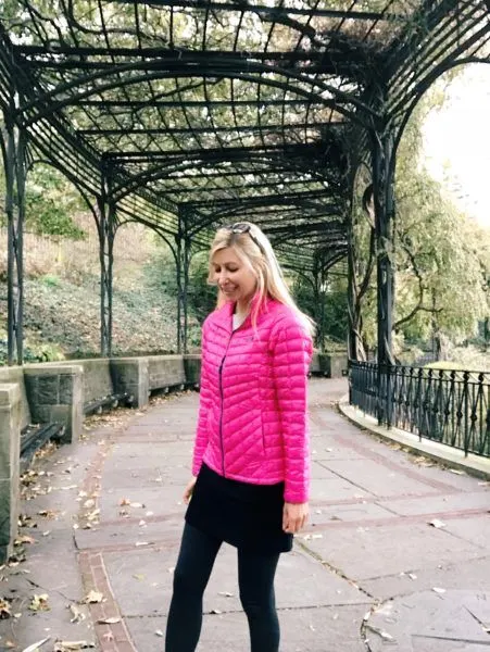 cute pink puffer jacket 2018 warm soft packable travel slender flattering