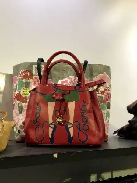 red Handbag at La Piscine Bourgeois Outlet Store Marais