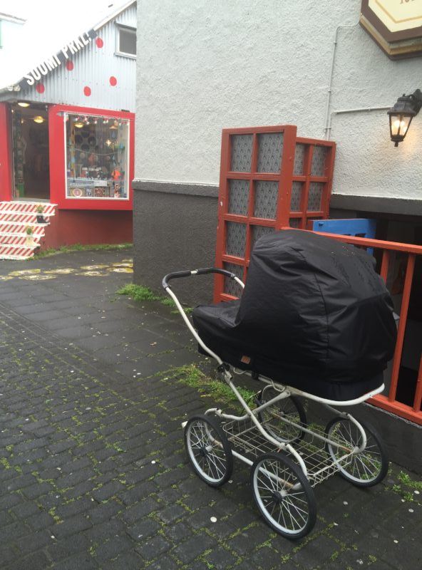 babies in carriage left outside iceland
