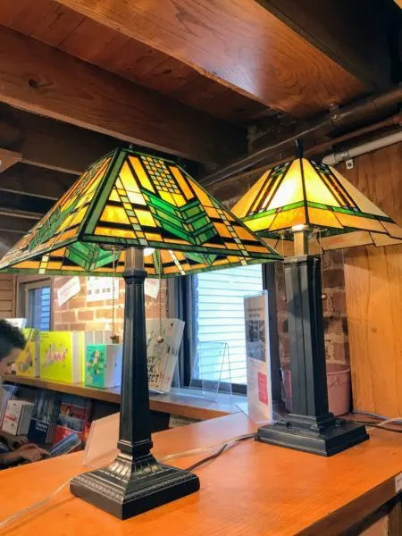 Frank Lloyd Wright lamp designs at gift shop in Oak Park, Illinois #chicago #architecture 