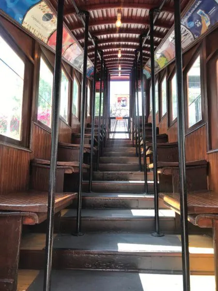 interior angels flight funicular train los angeles