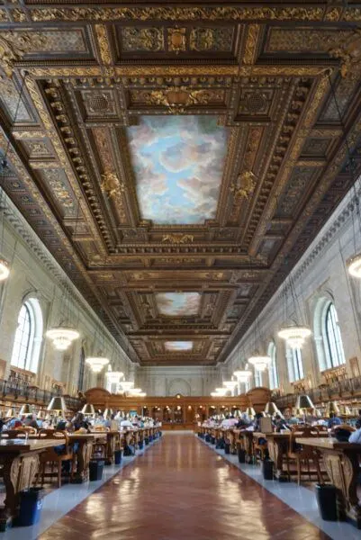 Rose Reading Room Cloud ceiling NYC how to visit and see