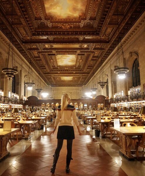 Rose reading room pose photos nypl after hours